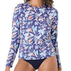NWT - Roxy Ladies' Sun Protection Tee Navy Floral – Size S